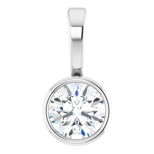 Platinum Bezel Set Diamond Solitaire Pendant