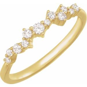 14K Yellow Lab Grown Diamond Scattered Diamond Ring