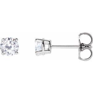 3 Prong Martini Diamond Gold Stud Earrings