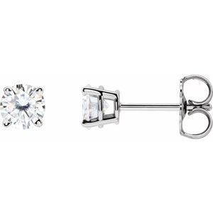 4 Prong Martini Diamond Gold Stud Earrings