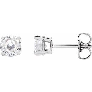 3 Prong Martini Diamond Gold Stud Earrings