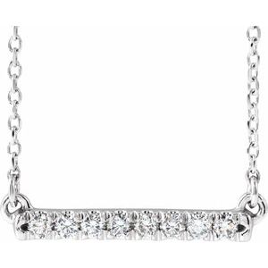 Platinum Lab Diamond French Set Bar Necklace