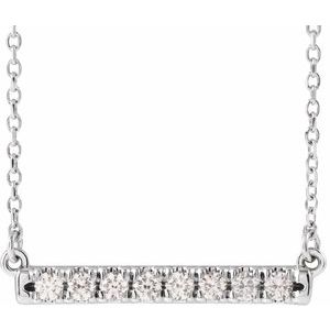 Platinum Lab Diamond French Set Bar Necklace