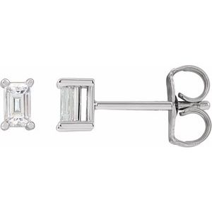 Platinum Straight Baguette Lab Diamond Stud EarringsPlatinum Straight Baguette Lab Diamond Stud Earrings