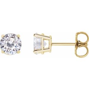 4 Prong Martini Diamond Gold Stud Earrings