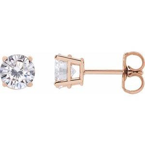 3 Prong Martini Diamond Gold Stud Earrings