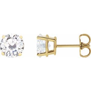 4 Prong Martini Diamond Gold Stud Earrings