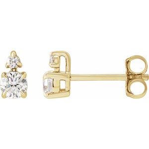 Lab-Grown Diamond Two-Stone Round Earrings