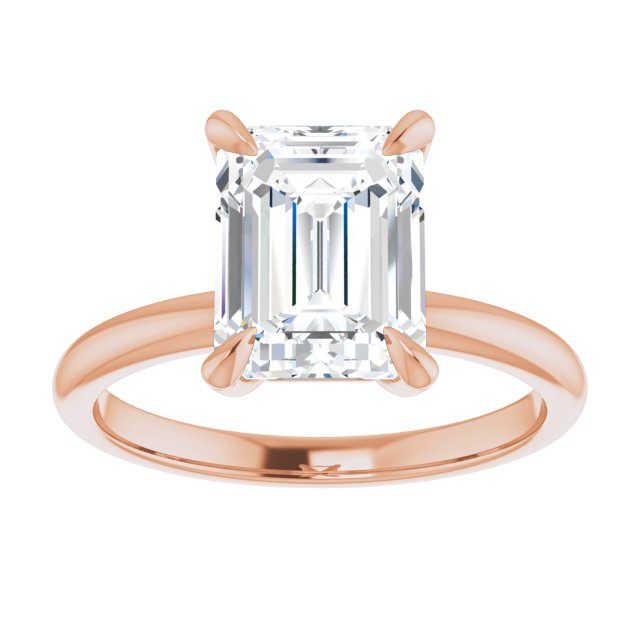 14K Rose Gold Four Prong Diamond Ring