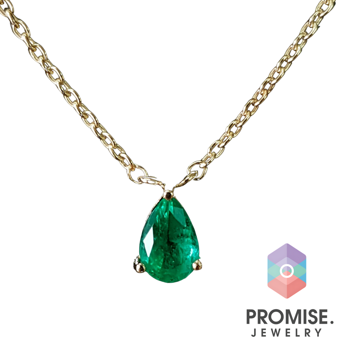 Emerald Pear Shaped Pendant 