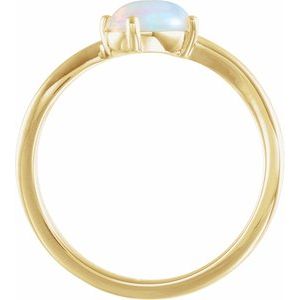 14K yellow gold Ethiopian opal and diamond bypass ring rear profile