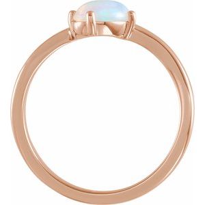 14K rose gold Ethiopian opal and diamond bypass ring rear profile