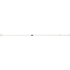 Natural Blue Sapphire Baguette Bracelet full view in 14K yellow gold
