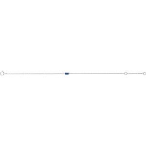 Natural Blue Sapphire Baguette Bracelet full view in 14K white gold