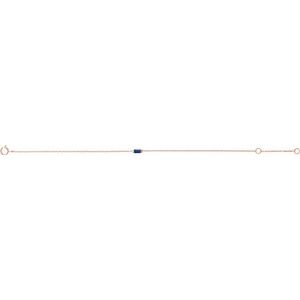 Natural Blue Sapphire Baguette Bracelet full view in 14K rose gold