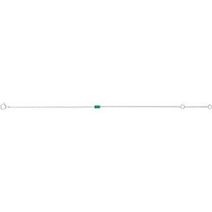 Natural emerald baguette bracelet straightened view showing adjustable length