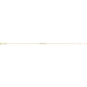 Natural Ethiopian Opal Cabochon Bar Bracelet full view in 14K yellow gold