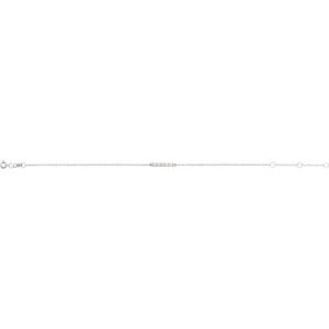 Natural Ethiopian Opal Cabochon Bar Bracelet full view in 14K white gold