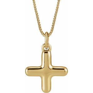 14K Yellow Gold Bubble Initial X 18" Necklace