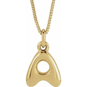 14K Yellow Gold Bubble Initial A 18" Necklace