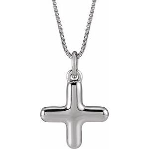 14K White Gold Bubble Initial X 18" Necklace