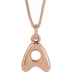 14K Rose Gold Bubble Initial A 18" Necklace