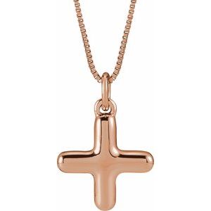 14K Rose Gold Bubble Initial X 18" Necklace