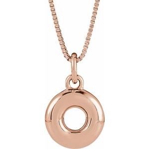 14K Rose Gold Bubble Initial O 18" Necklace