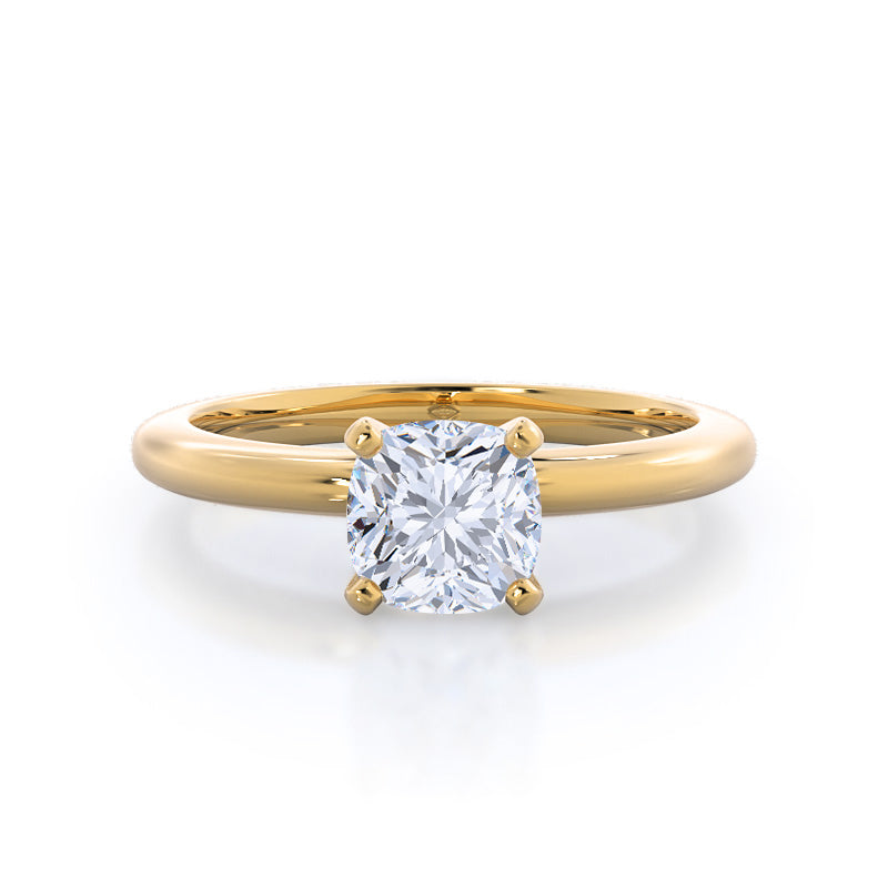 14K Yellow Gold Four Prong Diamond Ring