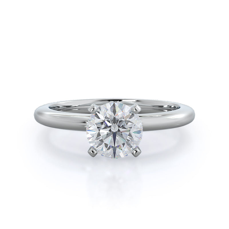 14K White Gold Four Prong Diamond Ring