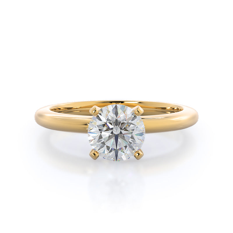 14K Yellow Gold Four Prong Diamond Ring