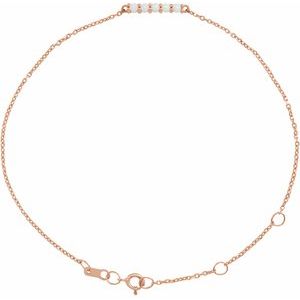 Rose Gold Natural Ethiopian Opal Cabochon Bar Bracelet