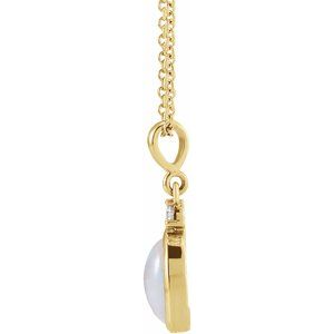 Natural Ethiopian opal and diamond cabochon necklace in 14K yellow gold, alternate view
