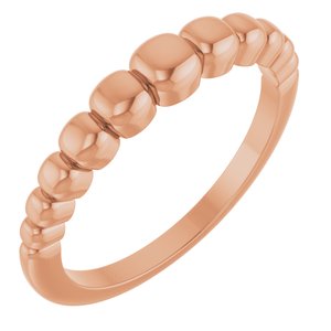 14K Rose Gold Geometric Domed Ring