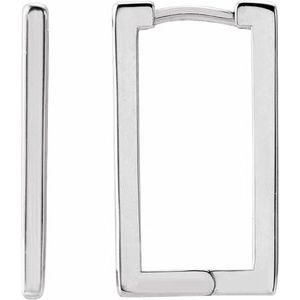 14K White Gold Geometric Hinged 20mm Hoop Earrings
