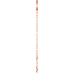 Natural amethyst bezel-set three-stone bracelet in 14K rose gold, alternate view two