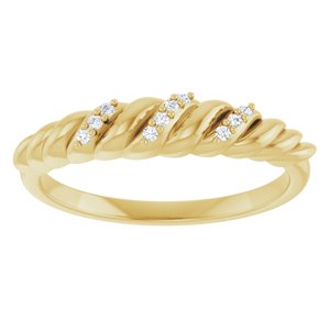 Natural diamond dome ring in 14K yellow gold, front view