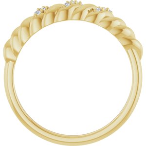 Natural diamond dome ring in 14K yellow gold, rear view