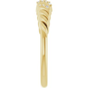 Natural diamond dome ring in 14K yellow gold, side profile