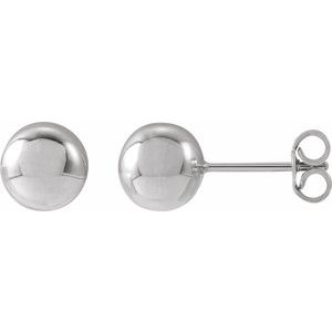 14K White Gold 7 mm Ball Earrings