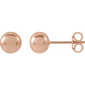 14K Rose Gold 6 mm Ball Earrings
