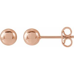 14K Rose Gold 5 mm Ball Earrings