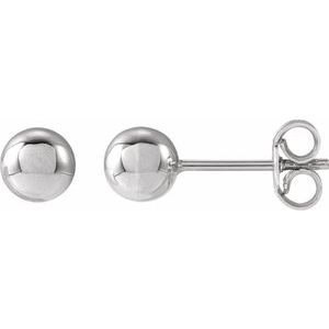 14K White Gold 5 mm Ball Earrings