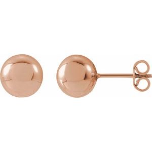 14K Rose Gold 8 mm Ball Earrings