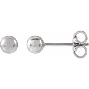14K White Gold 4 mm Ball Earrings