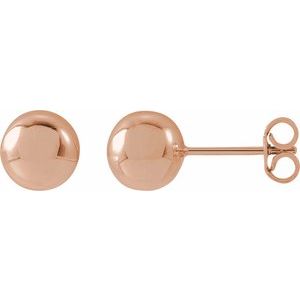 14K Rose Gold 7 mm Ball Earrings