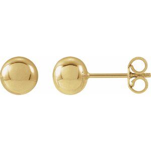 14K Yellow Gold 6 mm Ball Earrings