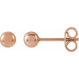 14K Rose Gold 4 mm Ball Earrings