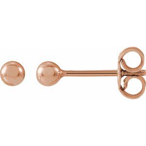 14K Rose Gold 3 mm Ball Earrings