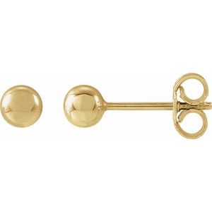 14K Yellow Gold 4 mm Ball Earrings